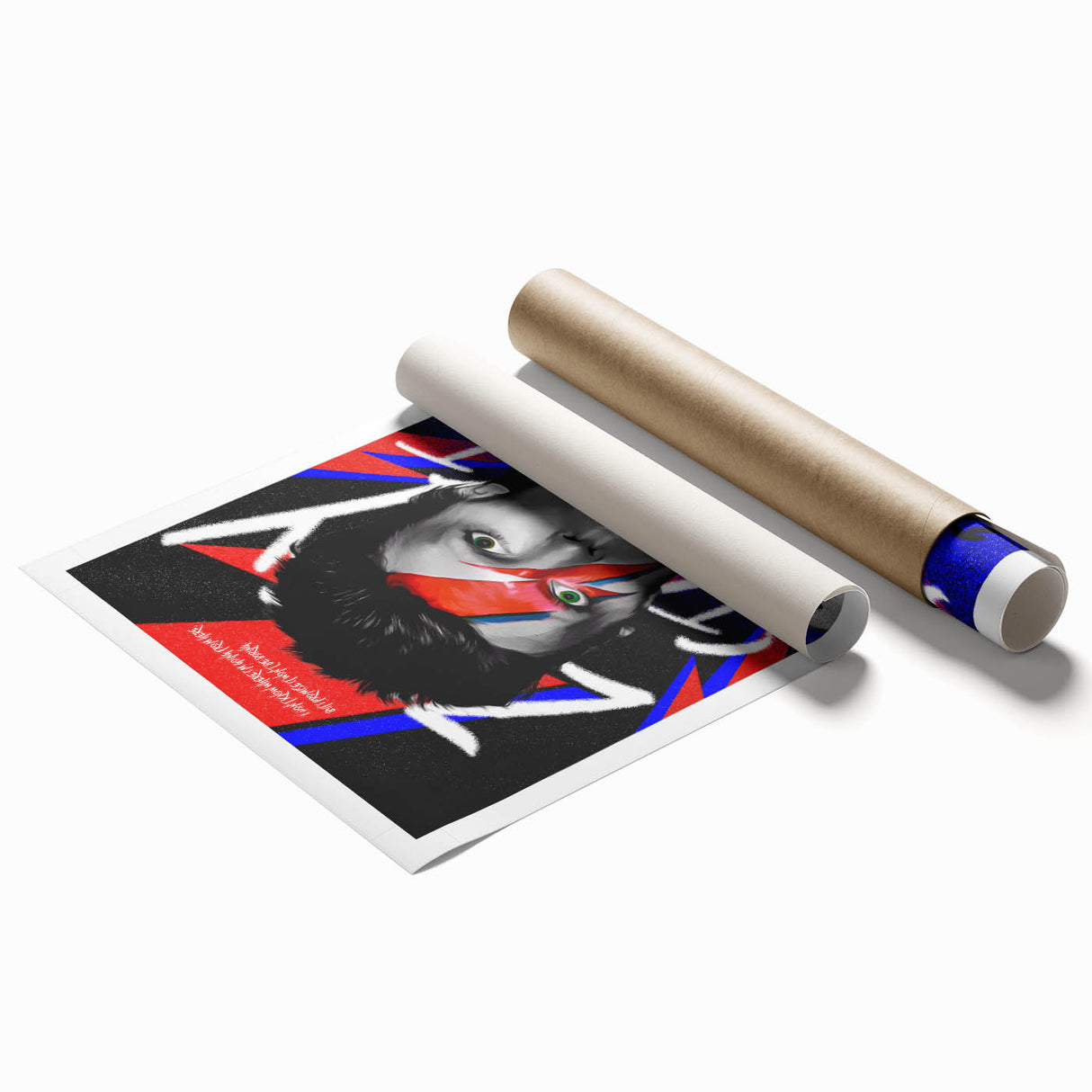 Iconic Pop Art Wall Art - Bowie Canvas with Red, Blue, and Black