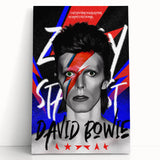 Iconic Pop Art Wall Art - Bowie Canvas with Red, Blue, and Black