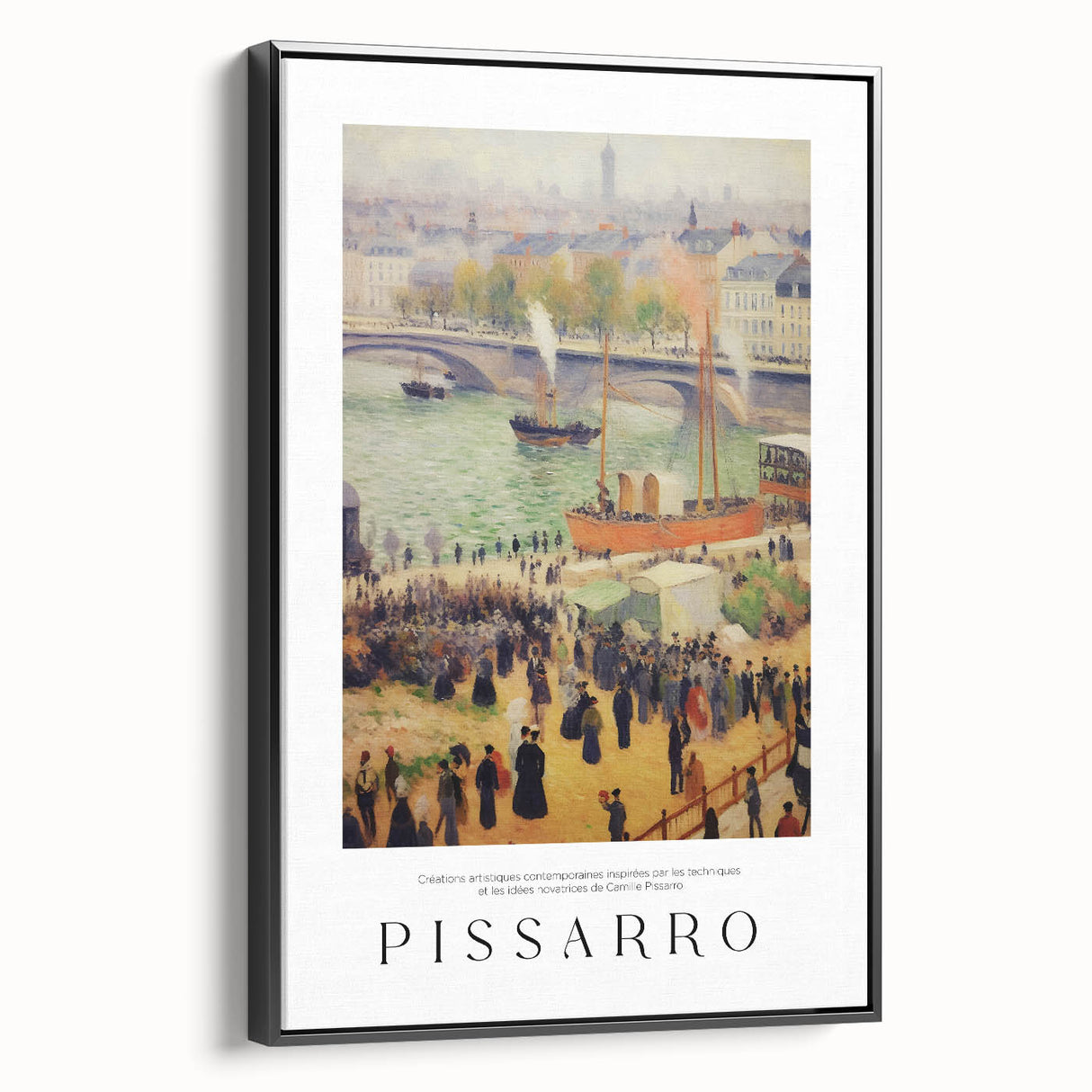 Black and white vintage poster art of a landscape on a framed canvas, ideal for bedroom wall decor.
