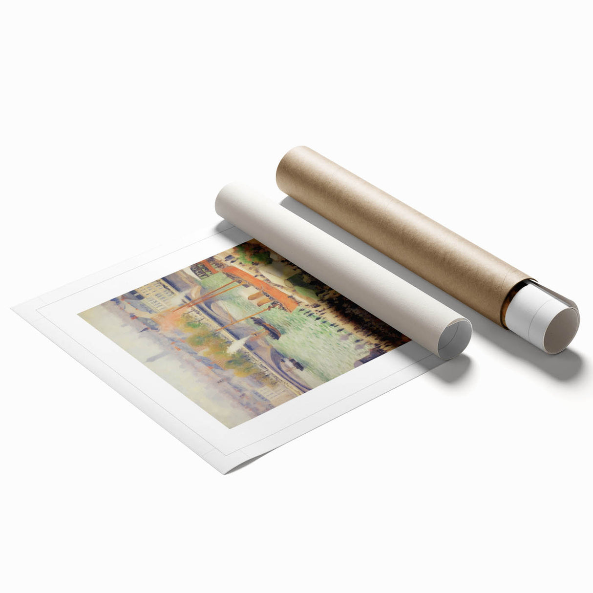 Extra large rolled print featuring pastel-hued floral art, ideal for classy bathroom or large living room decor.