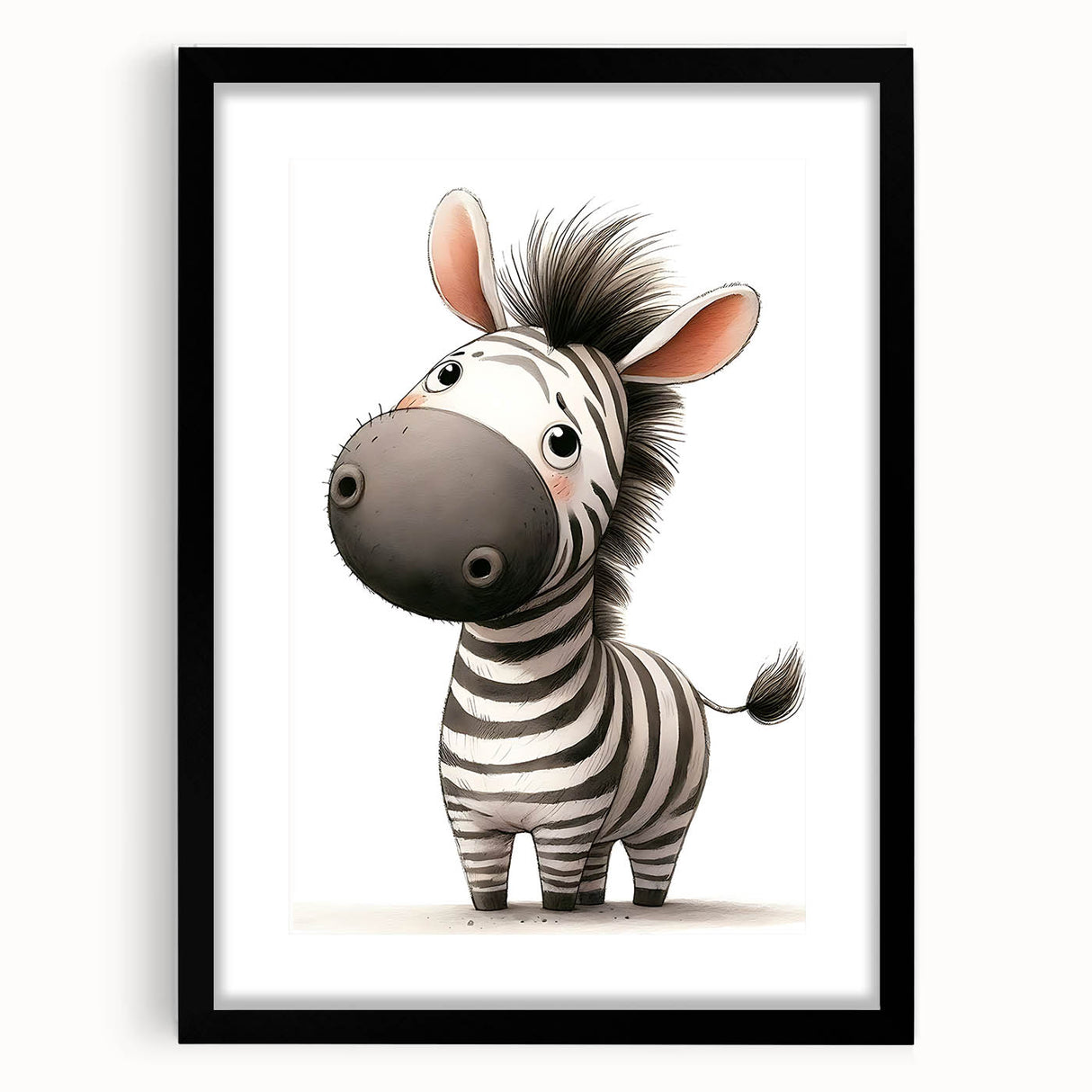 Safari Zebra Nursery Wall Art - Children's Wall Art Print