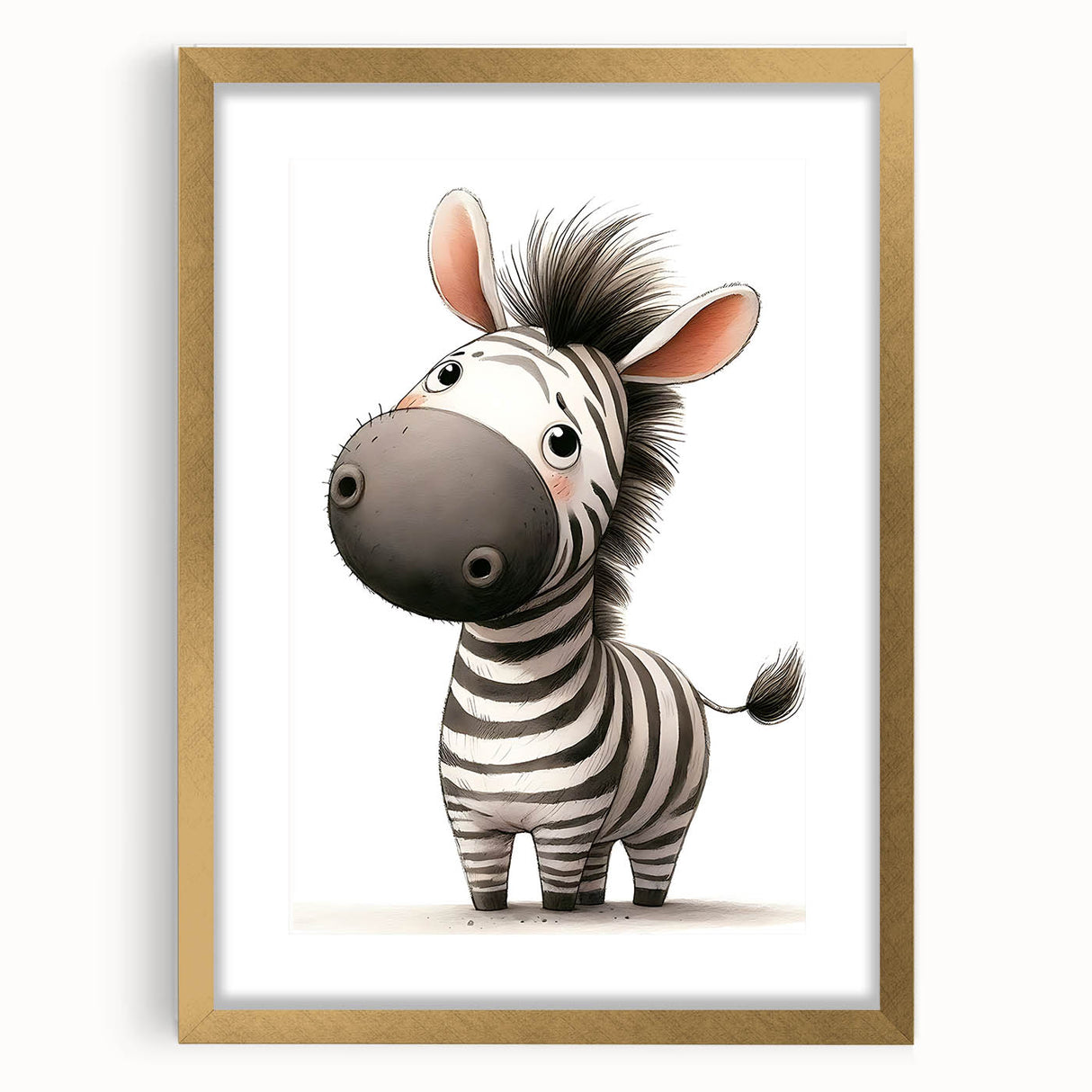 Safari Zebra Nursery Wall Art - Children's Wall Art Print