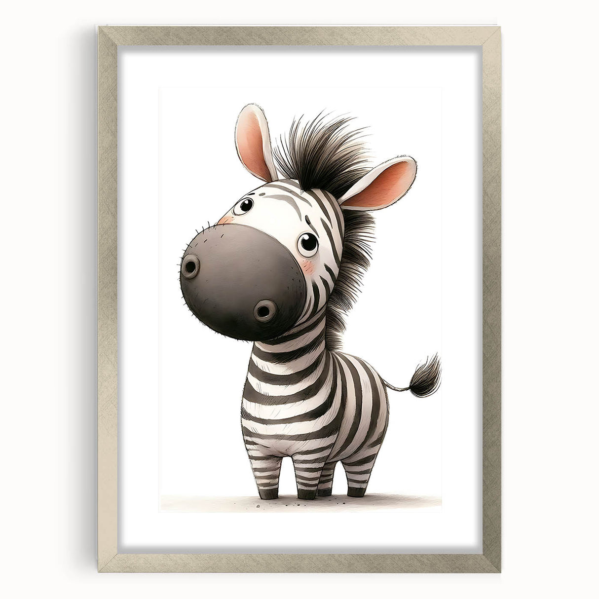 Safari Zebra Nursery Wall Art - Children's Wall Art Print