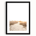 Colorful abstract art print featuring vibrant summer hues on a textured canvas, framed in black, ideal for living room decor.