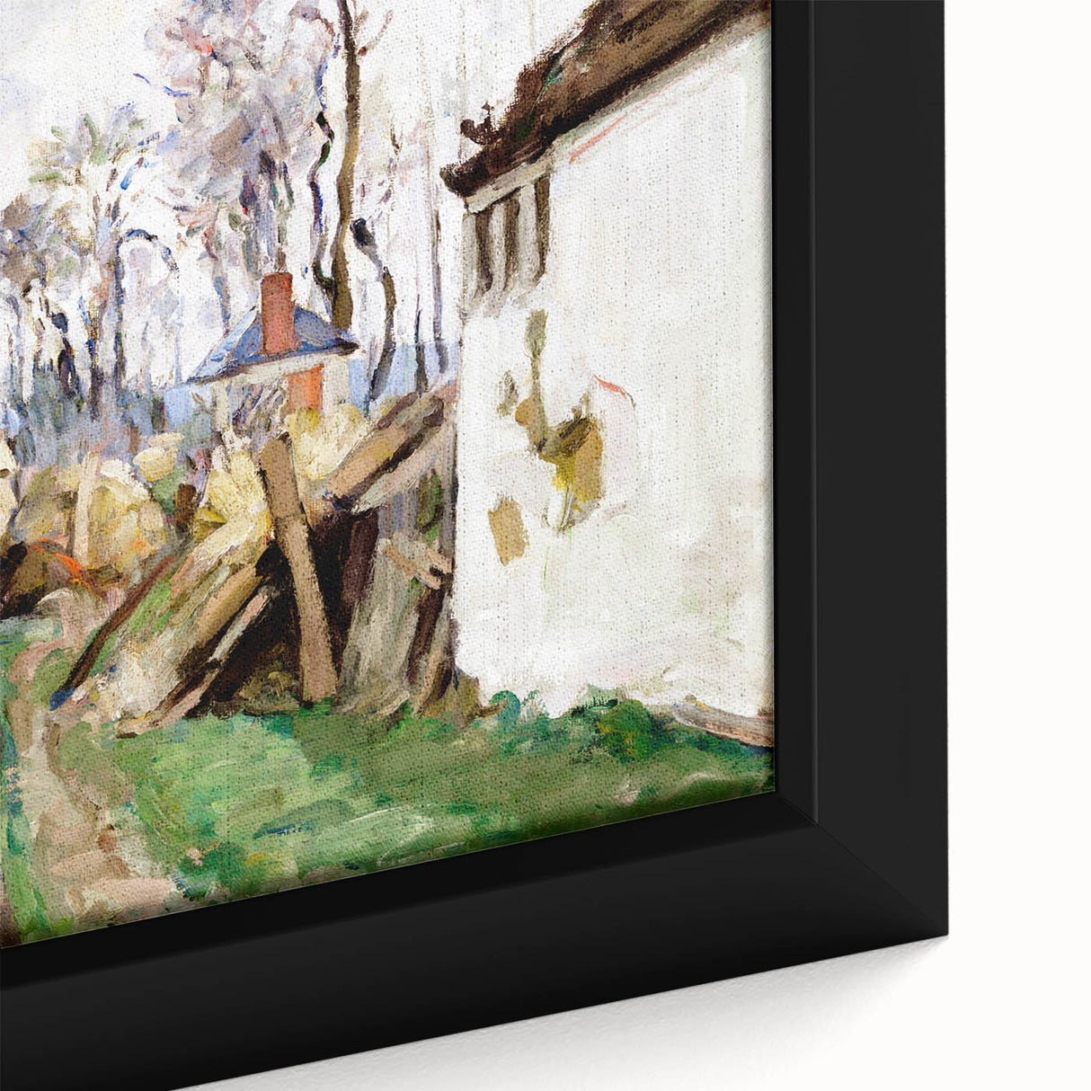 Modern Wall Art: Rustic Village Road with Lush Green and Earthy Tones