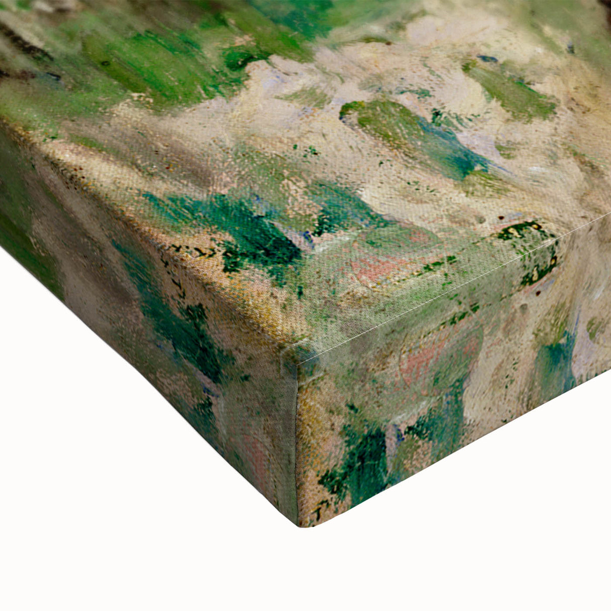 Modern Wall Art: Rustic Village Road with Lush Green and Earthy Tones