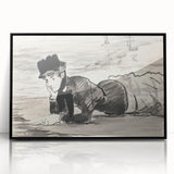 Classic Impressionist Monochrome – Manet’s Beach Portrait