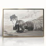 Classic Impressionist Monochrome – Manet’s Beach Portrait