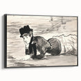 Classic Impressionist Monochrome – Manet’s Beach Portrait