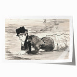 Classic Impressionist Monochrome – Manet’s Beach Portrait
