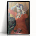 Modern Wall Art: Girl in Red Dress - Timeless Elegance