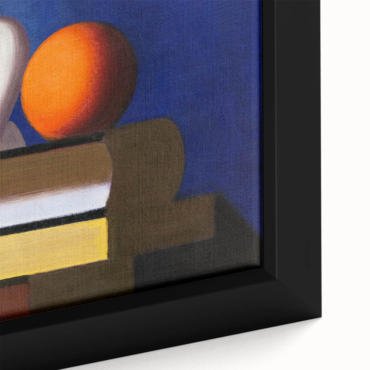 Modern Wall Art: Still Life with Jug, Orange, and Books in Bold Colors