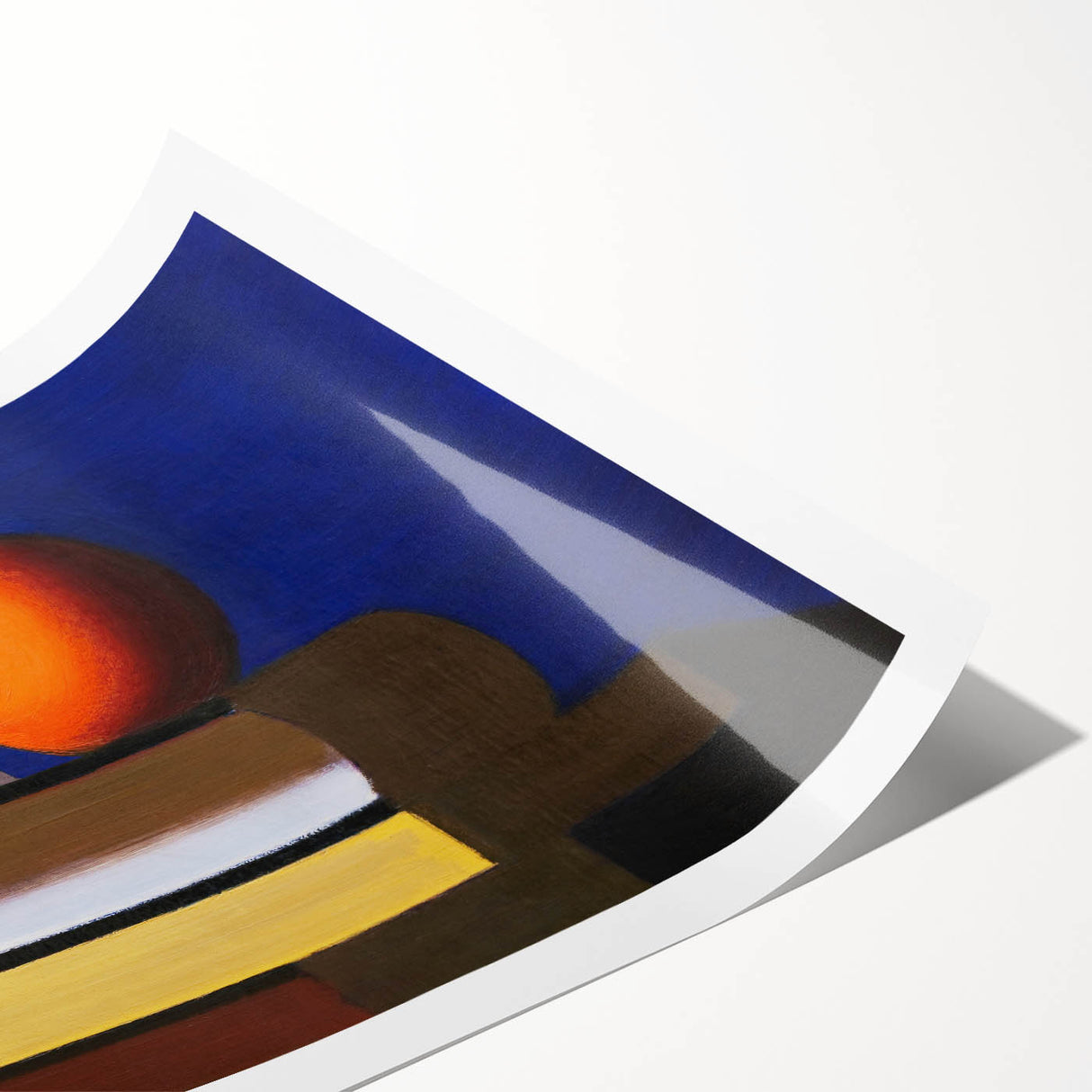 Modern Wall Art: Still Life with Jug, Orange, and Books in Bold Colors
