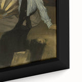 Modern Wall Art: Young Woman with Fan - Elegant Portrait