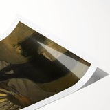 Modern Wall Art: Young Woman with Fan - Elegant Portrait