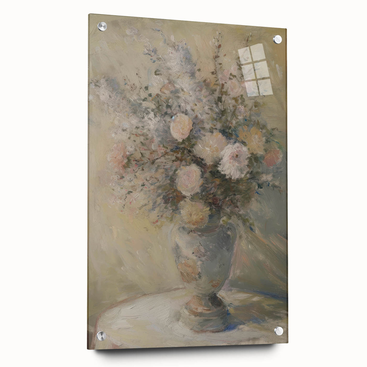Elegant Floral Living Room Wall Art – Beige & Pastel Canvas