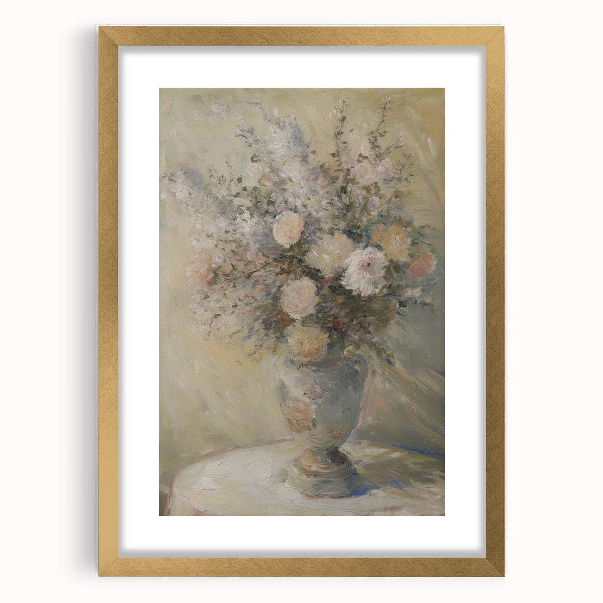 Elegant Floral Living Room Wall Art – Beige & Pastel Canvas