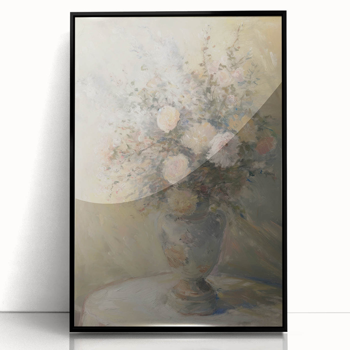 Elegant Floral Living Room Wall Art – Beige & Pastel Canvas