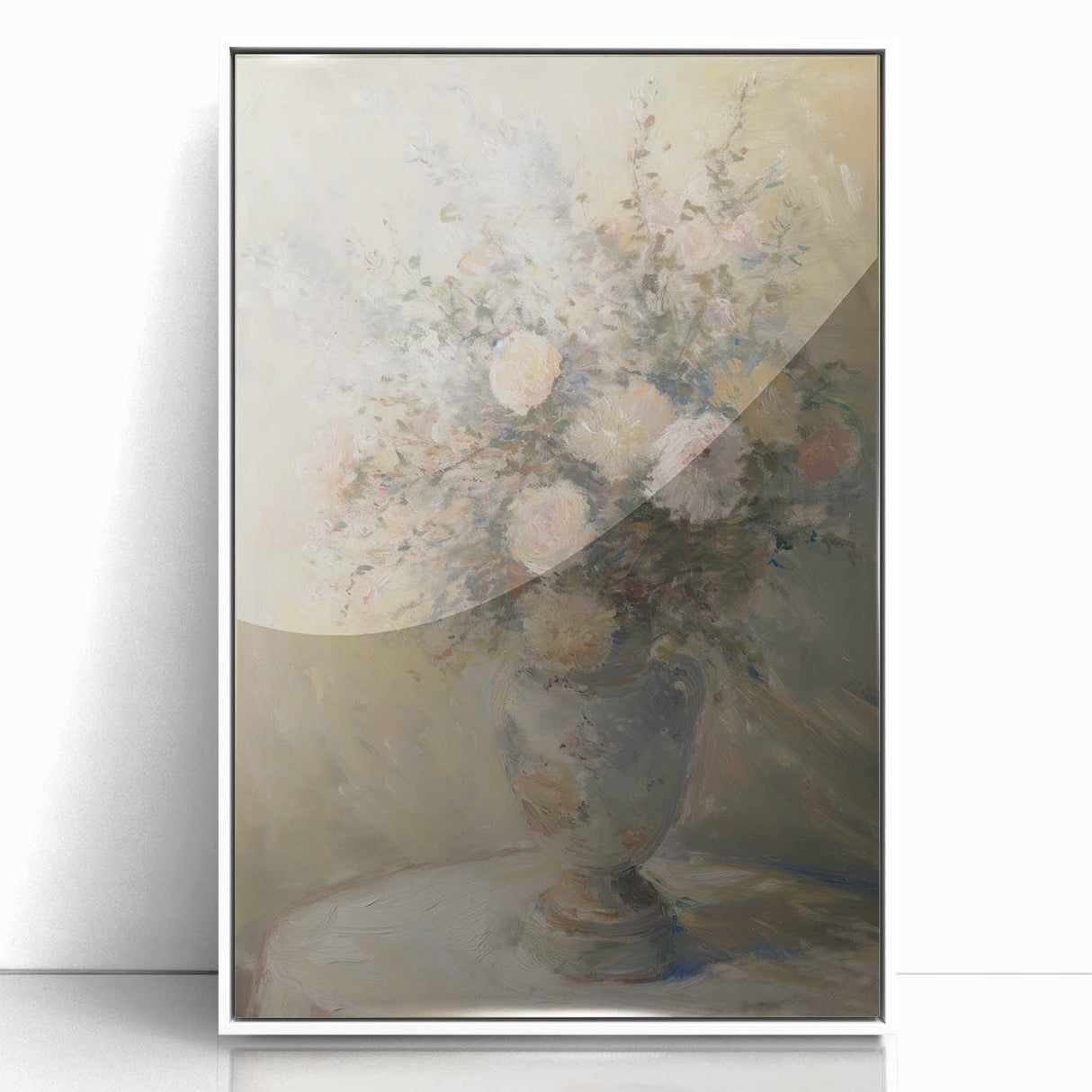 Elegant Floral Living Room Wall Art – Beige & Pastel Canvas