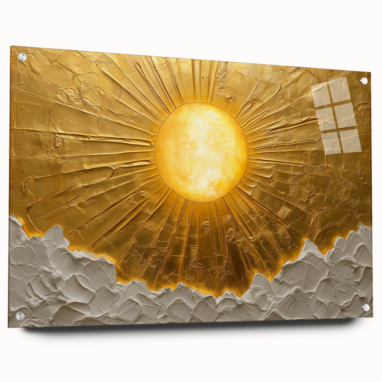 Elegant Office Wall Art – Golden Sun Textured Canvas Print
