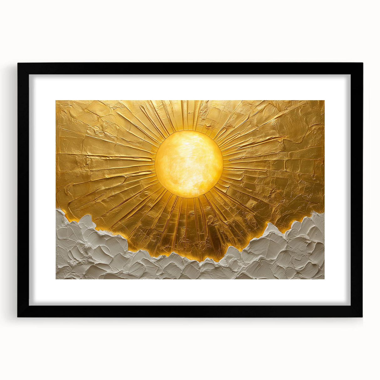 Elegant Office Wall Art – Golden Sun Textured Canvas Print