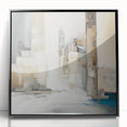 Framed abstract architecture wall art in black acrylic, showcasing geometric patterns and modern design elements, perfect for contemporary home decor.
