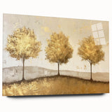 Abstract landscape wall art design displayed in acrylic glass, showcasing vibrant colors and fluid shapes, ideal for modern home decor.