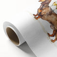 Art deco poster featuring stylized food and drink illustrations on a rolled canvas, ideal for dining room decor.