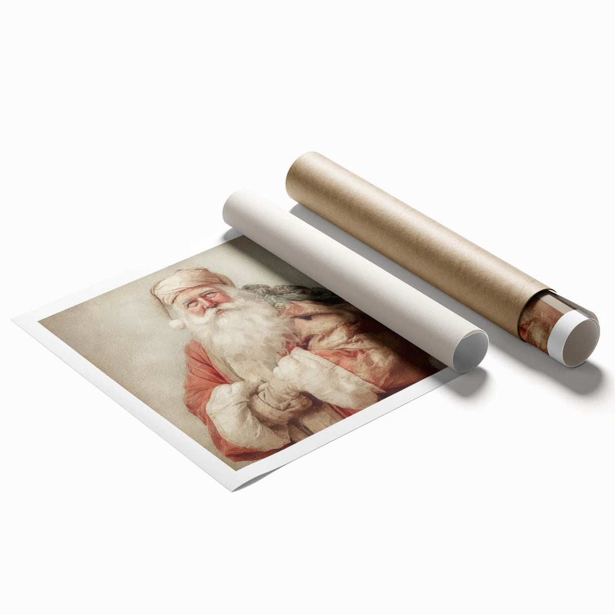 Festive Canvas Art - Santa with Gift Sack Christmas Wall Decoration