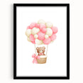 Playroom Wall Art - Teddy Bear Hot Air Balloon Kids Room Decor