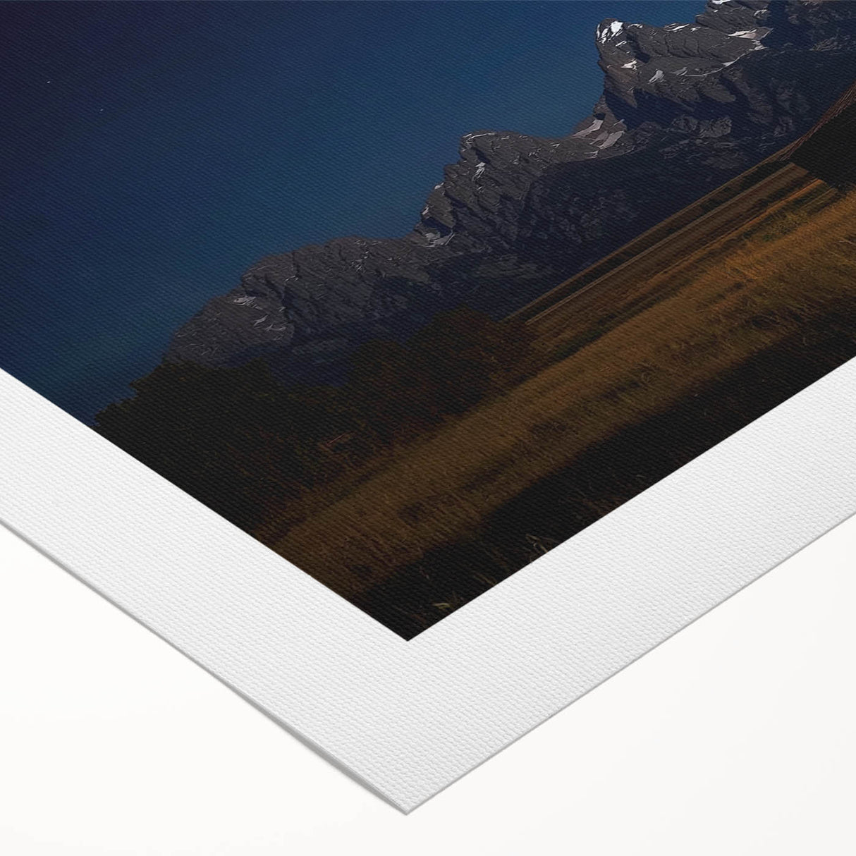Rolled canvas showcasing a vibrant landscape scene with a rustic barn, featuring rich colors and detailed textures, securely packaged in a protective tube for shipping.