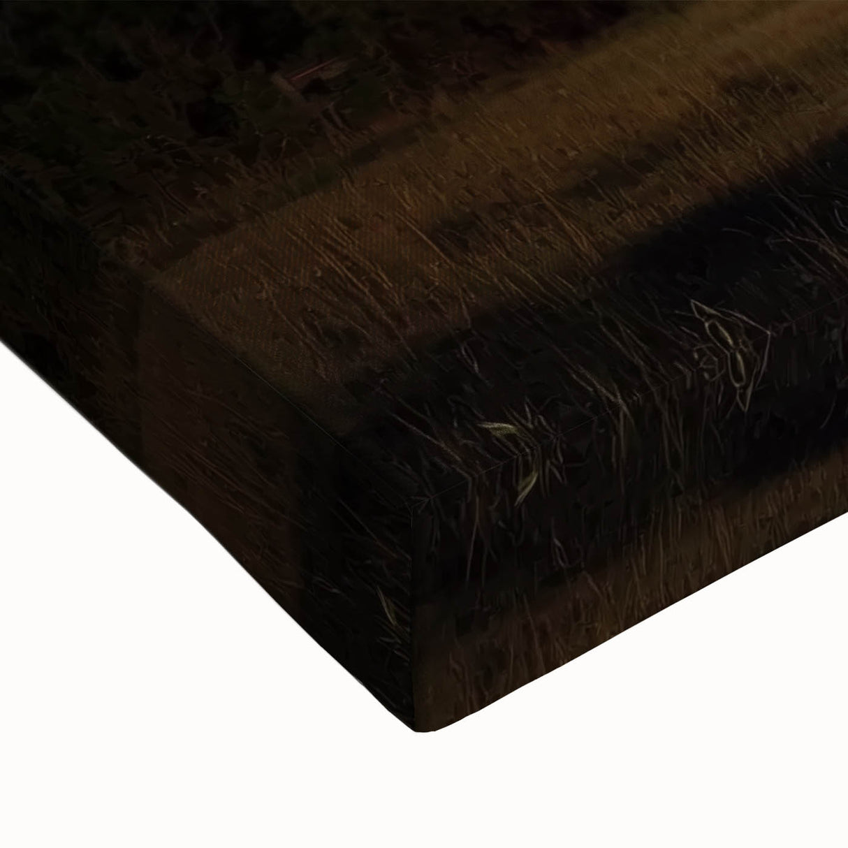 Close-up of a textured landscape barn canvas print showcasing rich colors and intricate details, ideal for rustic home décor and wall art enthusiasts.