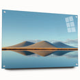 Acrylic glass landscape artwork showcasing vibrant fields in a side view, elegantly pinned for display, ideal for modern home decor or office spaces.