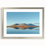 Framed silver landscape artwork showcasing a serene field scene, complete with a white mat, ideal for enhancing home decor and interiors.