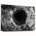 Large abstract wall art on acrylic glass featuring close-up nature elements in vibrant greens and blues.