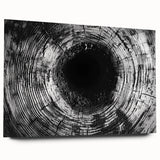 Large abstract wall art on acrylic glass depicting close-up nature elements in vibrant green and blue.
