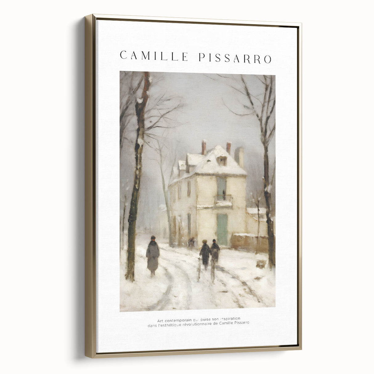 Framed canvas featuring a vintage landscape painting with muted earth tones, ideal for bedroom wall art.