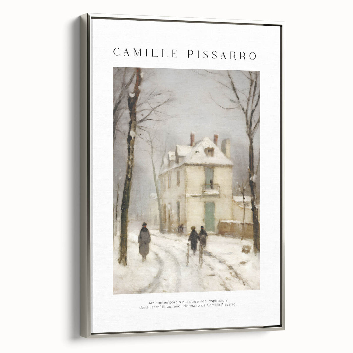 Landscape art painting featuring a vintage poster style in colorful art tones on a black background, framed canvas.