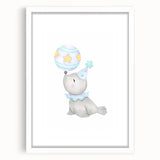 Circus Seal Nursery Wall Art - Nursery Canvas Prints
