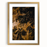 Extra large abstract art print featuring textured fall colors in a gold frame, ideal for living room decor.