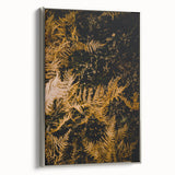 Vintage landscape art painting on silver-framed canvas.