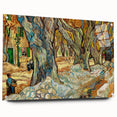 Large abstract wall art on acrylic glass depicting colorful swirls, ideal for modern bedroom or dining room ambiance.