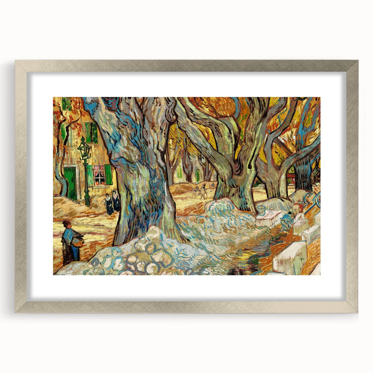 Extra large abstract art print with textured design in vibrant colors on a framed canvas, ideal for living room decor.