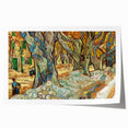 Extra large rolled canvas print of Van Gogh-inspired floral art in vibrant colors, ideal for dining room wall decor.