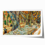 Extra large rolled canvas print of Van Gogh-inspired floral art in vibrant colors, ideal for dining room wall decor.
