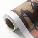 Modern Wall Art: Equestrian Parade with Clowns in Bold Expressionist Style