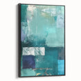 Framed canvas wall art showcasing abstract strokes in black and white, highlighting modern design elements and elegant side view, ideal for contemporary decor.