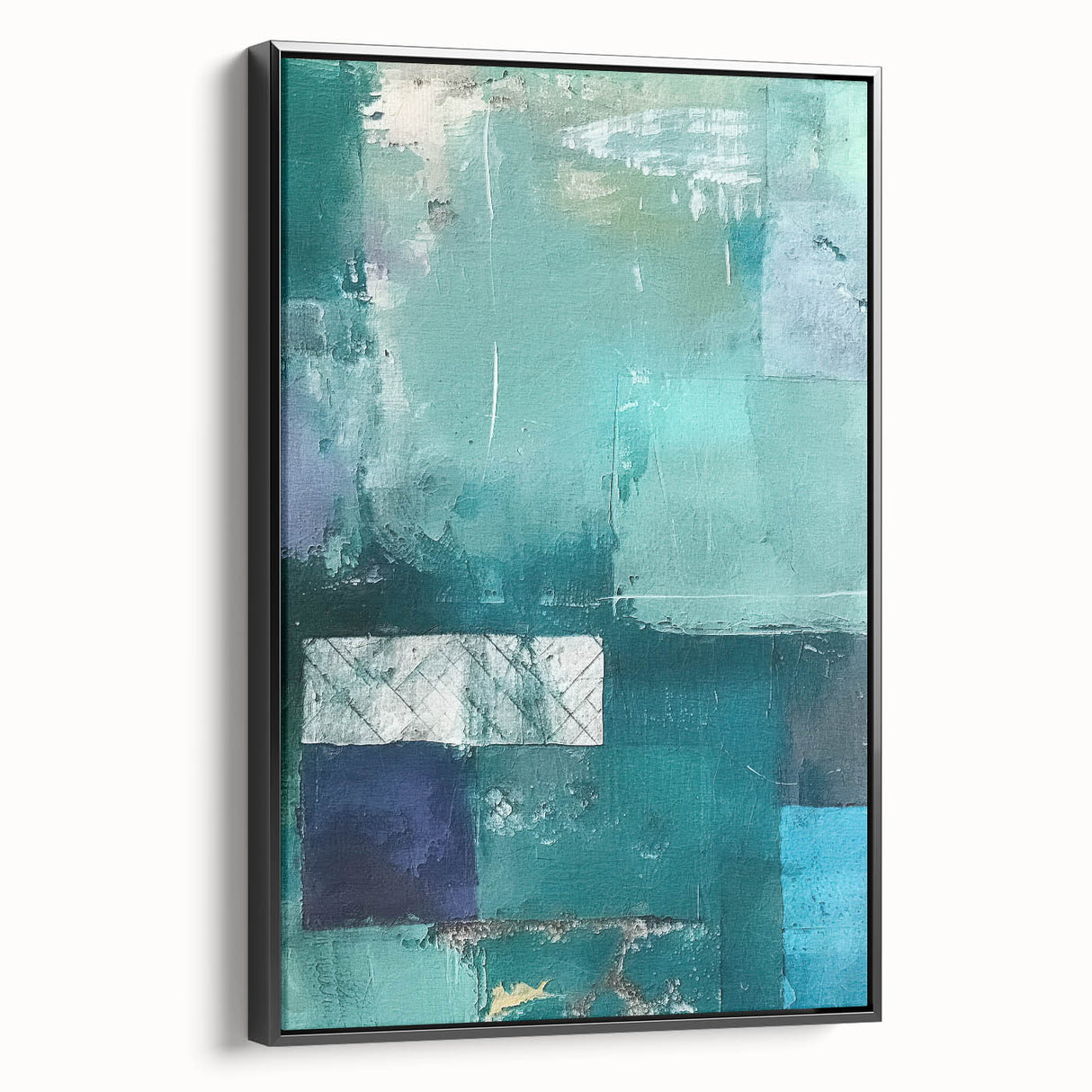Framed canvas wall art showcasing abstract strokes in black and white, highlighting modern design elements and elegant side view, ideal for contemporary decor.