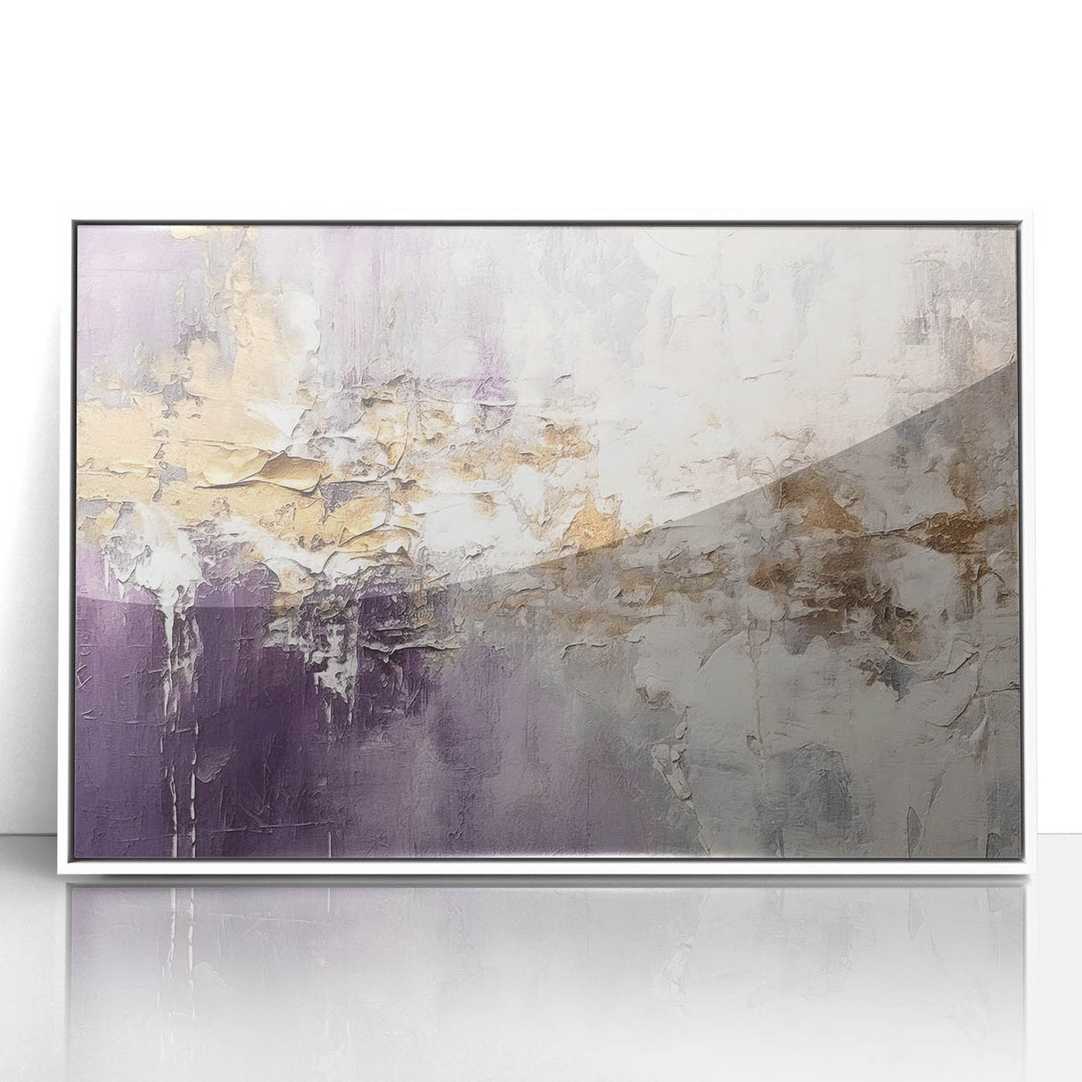 Framed abstract wall art showcasing vibrant strokes in shades of blue, orange, and white, perfect for modern decor in living spaces or offices. The acrylic finish enhances colors and depth, adding a striking focal point to any room.