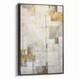 Framed canvas wall art showcasing abstract black strokes on a white background, viewed from the side, perfect for modern home decor and artistic accents.